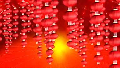 高清喜庆新年红灯笼串动态背景视频视频的预览图